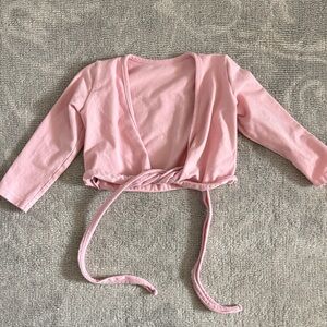 Pink Long Sleeve Wrap Top